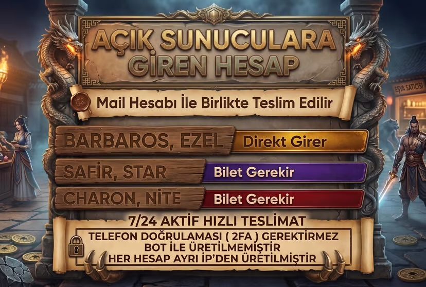 [1 MAİL] 8 İD Fresh Hesap (Bilet Gerekir)